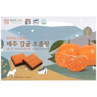  제주생산 제주 감귤 초콜릿 32pcs 1박스 (WC6A443)