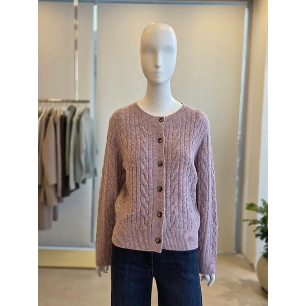 [여주점] [더 아이잗] 여성 울 블렌드 케이블 라운드넥 가디건 (IRBM1CD841)