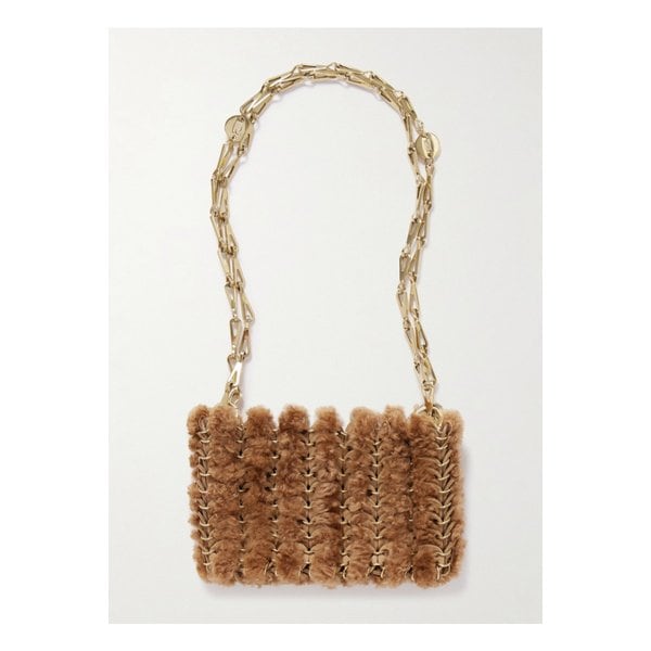 1969 나노 장식 가죽 시어링 숄더 백 카멜 1647597340394664