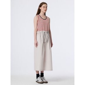 MARINE STRIPE SLEEVELESS DRESS (RED)