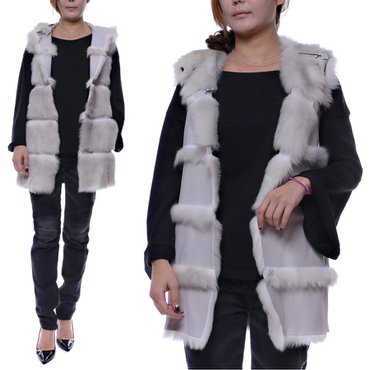 헨리베글린 16F/W 여성 레더 퍼 양면조끼 (AD2808_POLVERE_16F)