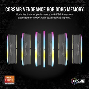 CORSAIR DDR5-6000MHz VENGEANCE RGB DDR5 (PC5-48000) AMD EXPO 32GB CMH32GX5M2E6000Z36