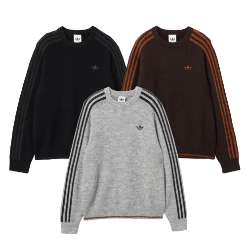 삼선 플러피 니트 크루넥 스웨터 KE4169 Adidas Originals