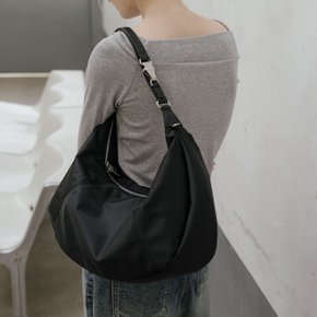 Draw nylon shoulder bag [TISP06AH04]_Black