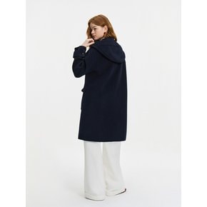 WD_Classic horn button hooded coat_NAVY