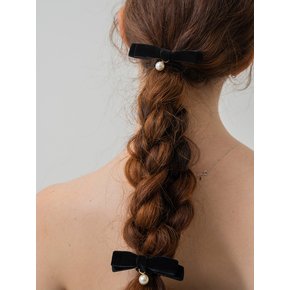 Velvet pearl ribbon hairtie, Sie