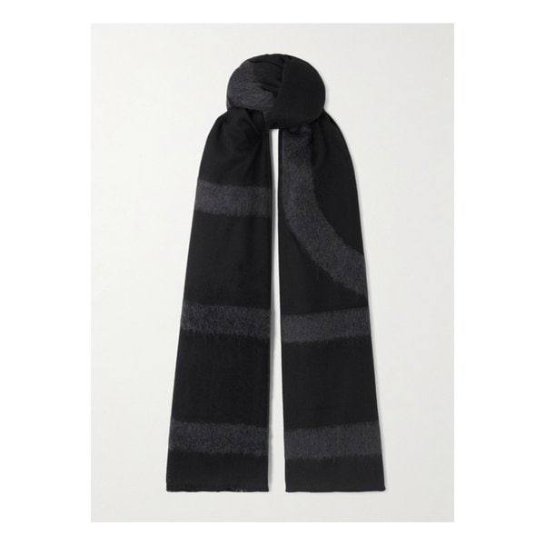 인타르시아 니트 울 혼방 스카프 블랙 46376663162927144