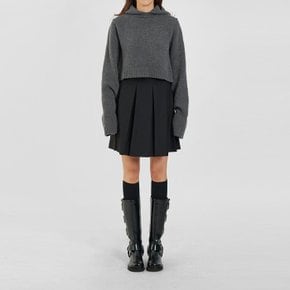 /   woolly hooded crop knit (4 colors)