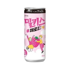 밀키스 제로 딸기&바나나 250ml 캔 30개 롯데칠성