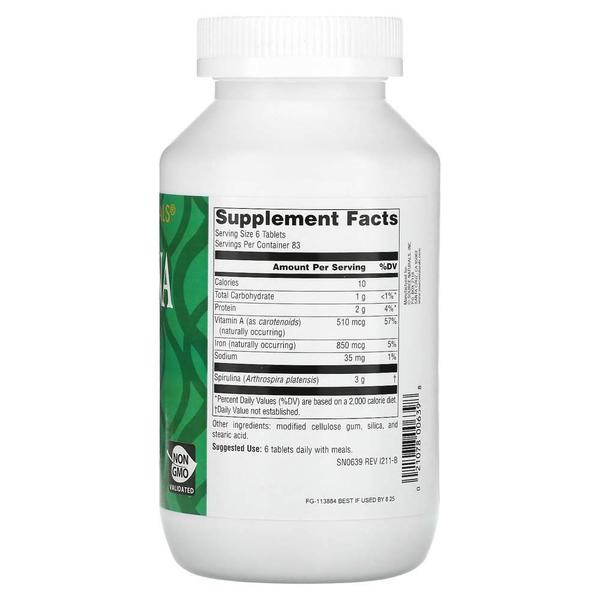 [해외직구] Source Naturals 소스내추럴스 스피루리나 500mg 500정