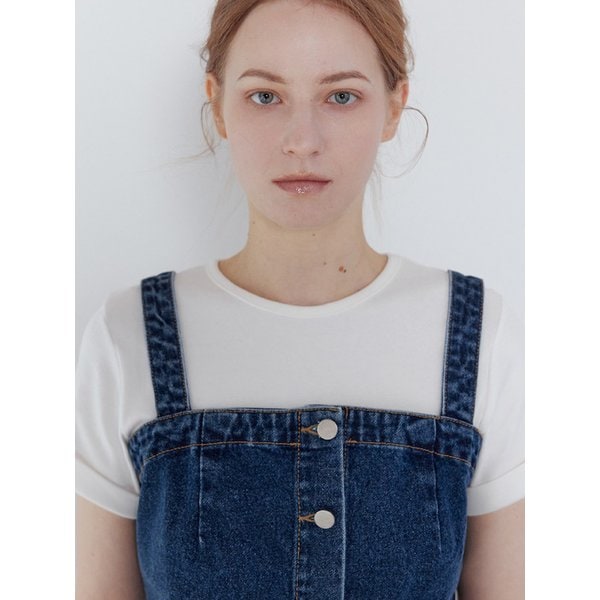 FOUR-BUTTON CROP DENIM BUSTIER_N6STS0375