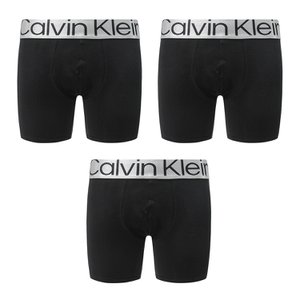 Calvin Klein 캘빈클라인 CK 리컨시더드 스틸 코튼 3팩 박서 브리프 남성 팬티 블랙 NB3131-7V1