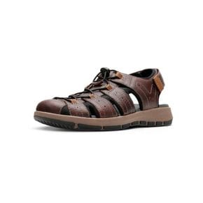 3920851 Clarks Brixby Cove Mens Leather Cushioned Fisherman Sandals 64582943