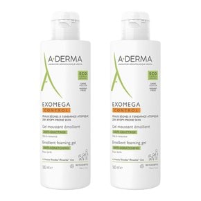 A-DERMA 아더마 엑오메가 컨트롤 에몰리언트 포밍 젤 안티 스크래칭 클렌저 500ml 2개