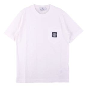 키즈 패치포켓 반팔티셔츠 화이트 761620347 V0001