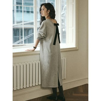 유어네임히얼 벨벳 리본 스웨트 원피스 (2COL) Y50056