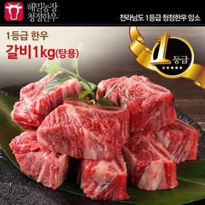 해밀농장 [냉동][해밀농장]전라도 청정한우 1등급 갈비(탕용) 1kg