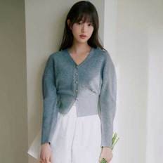 VOLUME SLEEVE CARDIGAN GRAY