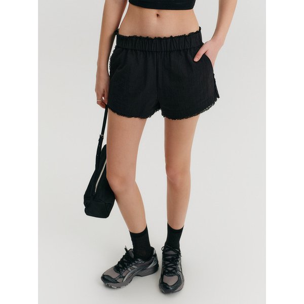프레야 밴딩 레이스 쇼츠_블랙 / FREYA BANDING LACE SHORTS_BLACK
