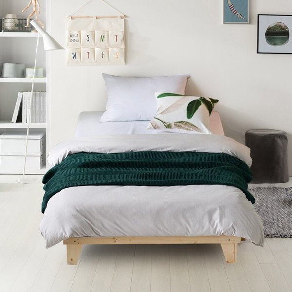 [보루네오] 모닝듀 소나무 원목 침대 SS (마루형/포켓매트) OT100