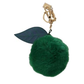 5377988 Dolce  Gabbana Elegant Tricolor Fur Ball Womens Keychain