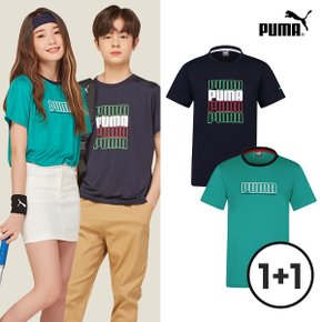 [PUMA] NEW 푸마키즈 주니어 반팔티셔츠 1+1 (네이비+그린)