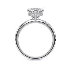 [LAB GROWN DIAMOND][Round cut IGI 1.05CT E VS2] 6P Crown Under Halo Plain Band