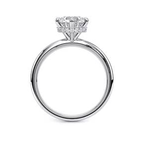 [LAB GROWN DIAMOND][Round cut IGI 1.05CT E VS2] 6P Crown Under Halo Plain Band