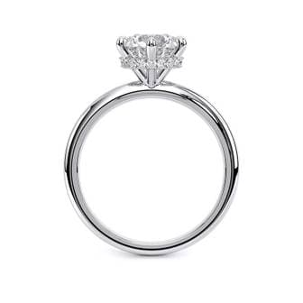 NOVITA DIAMONDS [LAB GROWN DIAMOND][Round cut IGI 1.05CT E VS2] 6P Crown Under Halo Plain Band