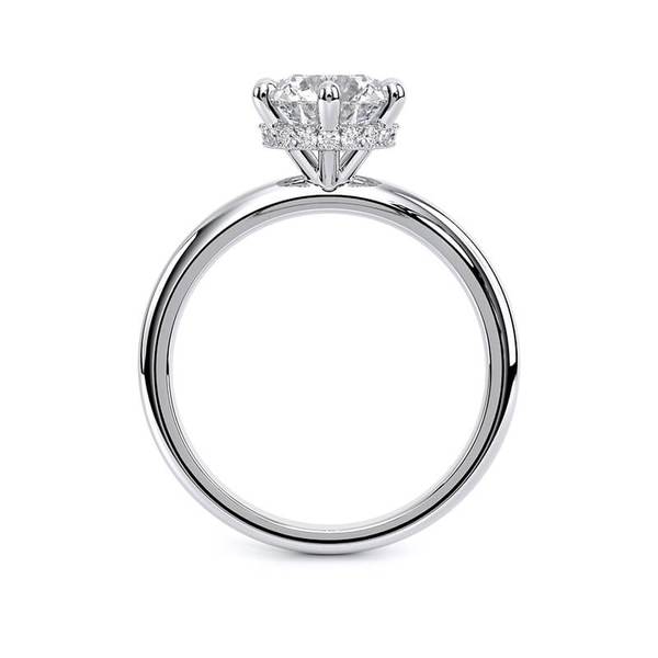 [LAB GROWN DIAMOND][Round cut IGI 1.05CT E VS2] 6P Crown Under Halo Plain Band