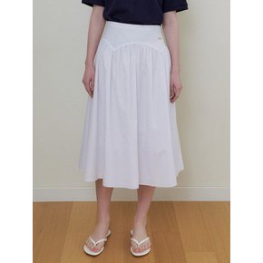 MAY SHIRRING SKIRT - Ivory