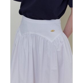 MAY SHIRRING SKIRT - Ivory