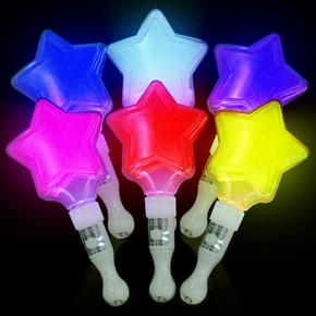 LED 별 펄 스틱 응원봉 옐로우 블루 레드 화이트 퍼플 핑크 6색 1 pcs 22 cm