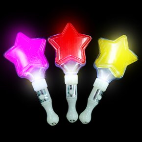 LED 별 펄 스틱 응원봉 옐로우 블루 레드 화이트 퍼플 핑크 6색 1 pcs 22 cm