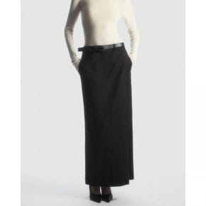 4500160 COS Wool Column Maxi Skirt - Black Dark