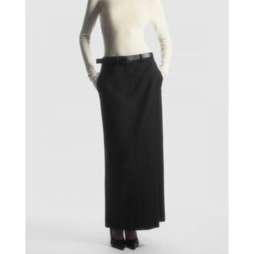 이스퀘어 4500160 COS Wool Column Maxi Skirt - Black Dark