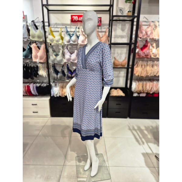 [시흥점] S 비너스) 폴리스판 기하 보더 나염 컵드레스 VGN7211-NB