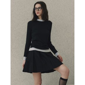 모달 레이어드 티셔츠_BLACK