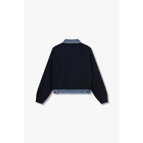플랩 포켓 데님 니트 자켓 7115150107