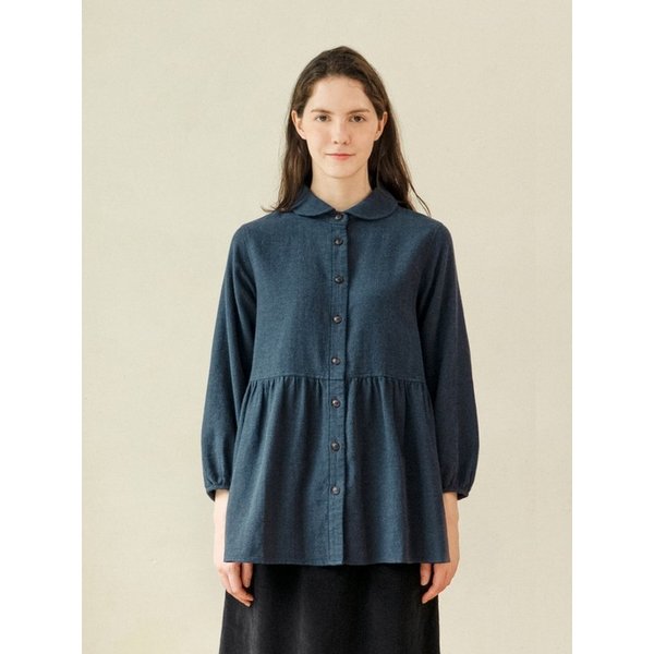 헤링본 셔링 셔츠 네이비 250908NV