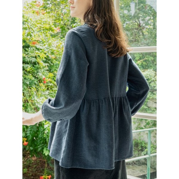 헤링본 셔링 셔츠 네이비 250908NV