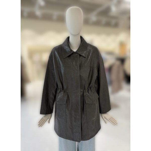 [부산점] [씨씨콜렉트] 루즈핏 신세틱 레더 스트링 하프자켓 (E254PSF154)