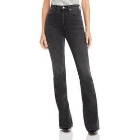 4222431 Mother Wedge Womens High Rise Slit Heel Bootcut Jeans