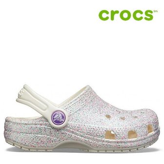 크록스 아동 샌들  H12  205441 159 Kids Classic Glitter Clog Oyster_P369334930