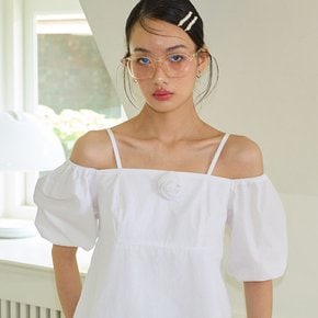 Twoway Off Shoulder Corsage Blouse White