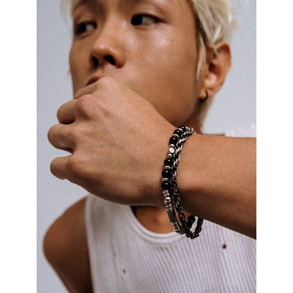 URM014 Layered Chain & Stone Bracelet