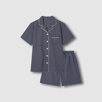 JAJU 여 시어서커 패턴 5부 파자마 세트 J216201007057