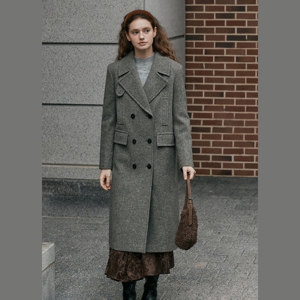 [부산점] 더블 브레스트 백슬릿 울 알파카 코트 (ITPBWHC700)