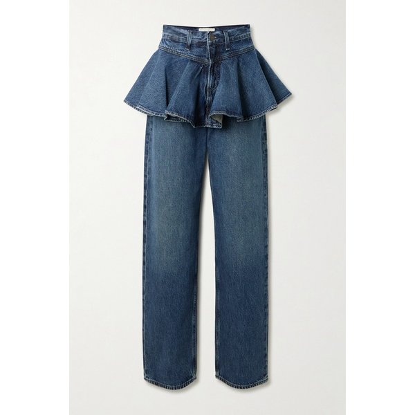 페플럼 하이라이즈 배럴 진 다크 데님 46376663163046425