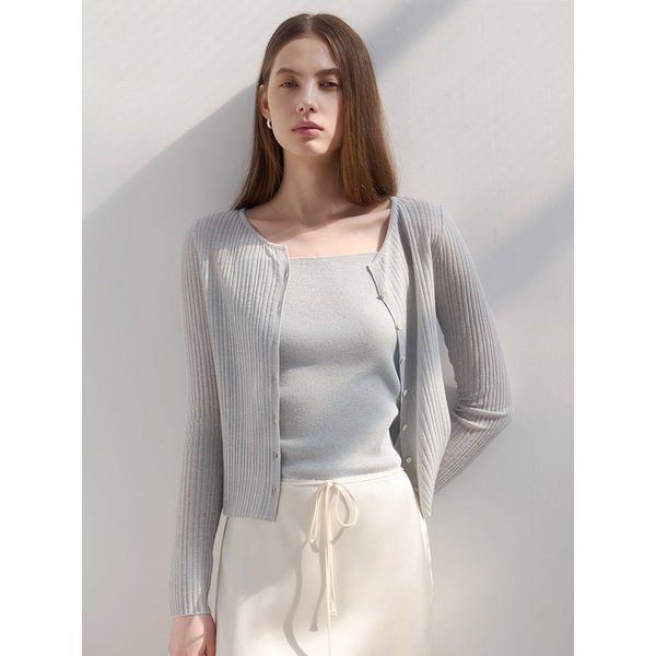 Palette Sheer Linen Cardigan Set_7color